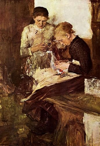 Lienzo de Wilhelm Leibl, una pintura decorativa de 60x90cm con la elegancia del arte clásico