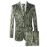 MSBUTIKS Men's 3-Piece Suit Slim Fit Suit Print Jacket Single Button Banquet Prom Wedding Suit Jacket Vest Pants Set Camouflage