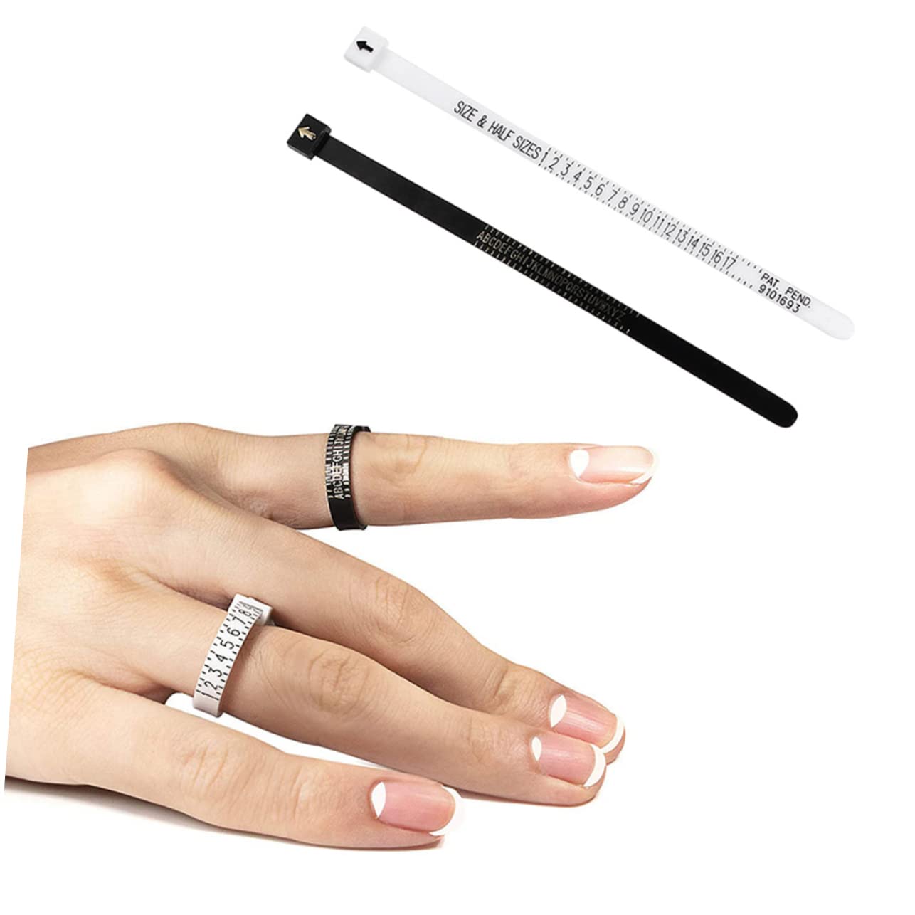 NUOBESTY Ring Size Measuring Tool Set 10pcs Jewelry Measure Gauge No Odor Easy to Use for Wedding