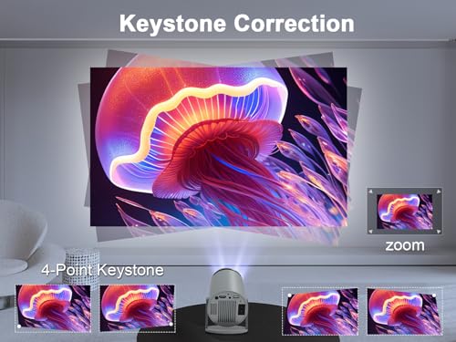 Magcubic Portable Projector 4K Projector WiFi 6 and BT 5.0 with Built-in Android OS 11.0 Projector YouTube Pre-Install All Round Design 130 Inch 360 Degree Flip Smart Projector- Grau – Bild 6