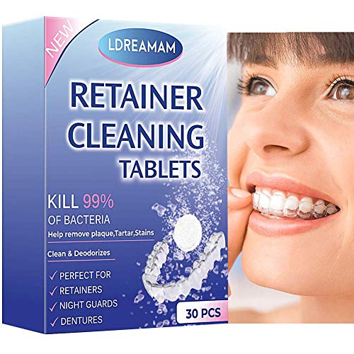 Denture Clean Tablets,Retainer Cleaning Tablets,Denture Cleaning Removes Bad Odor,Removes Stubborn Stains from Dentures, Retainers,Night Guards, Removable Dental Appliances,Dental Oral Night Guard