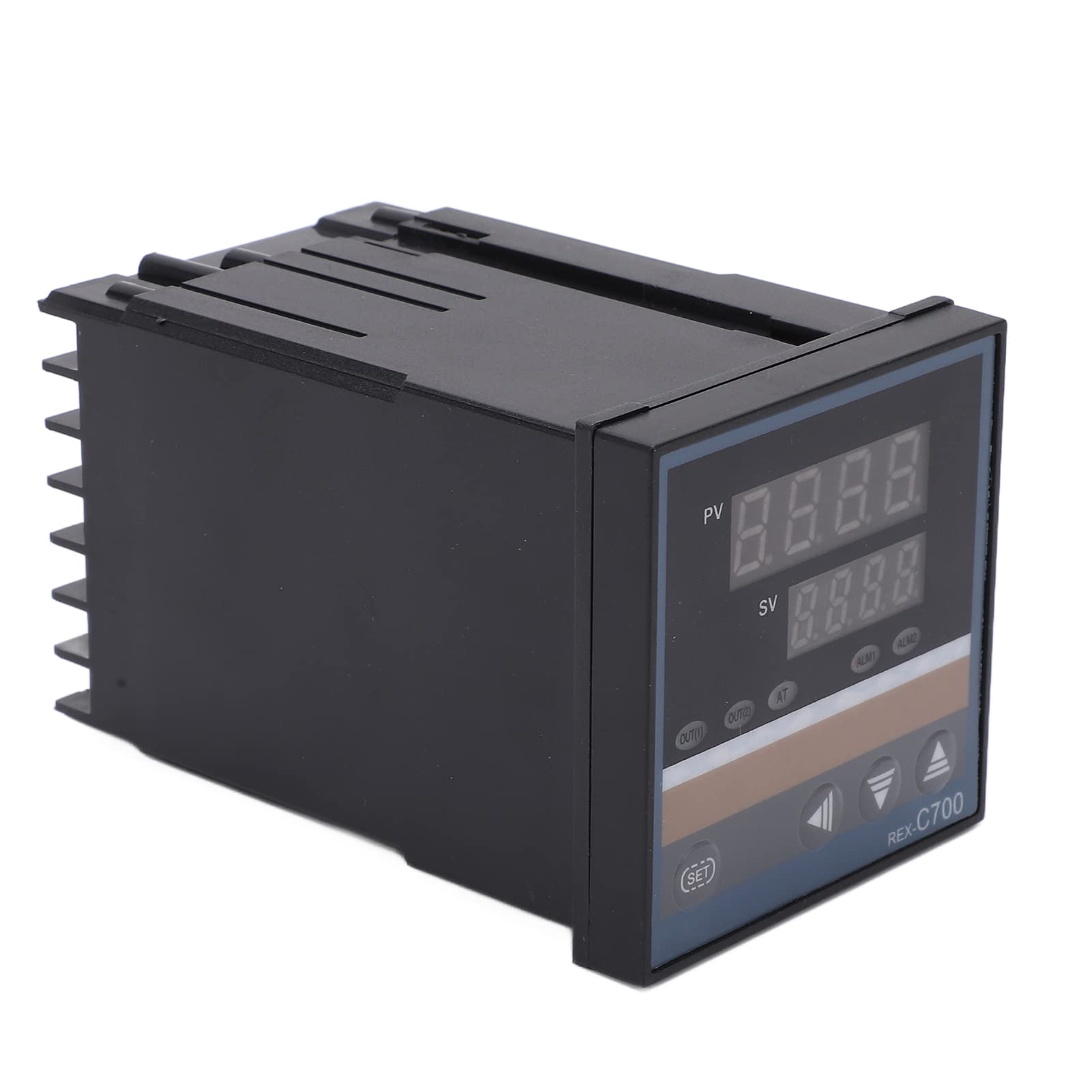 Digital Temperature Controller, Temperature Controllers Digital Tat Machined?????? Intelligent with 2 Retaining Clamp/Holder Pid Temperature Controller for Home Industry Buildings