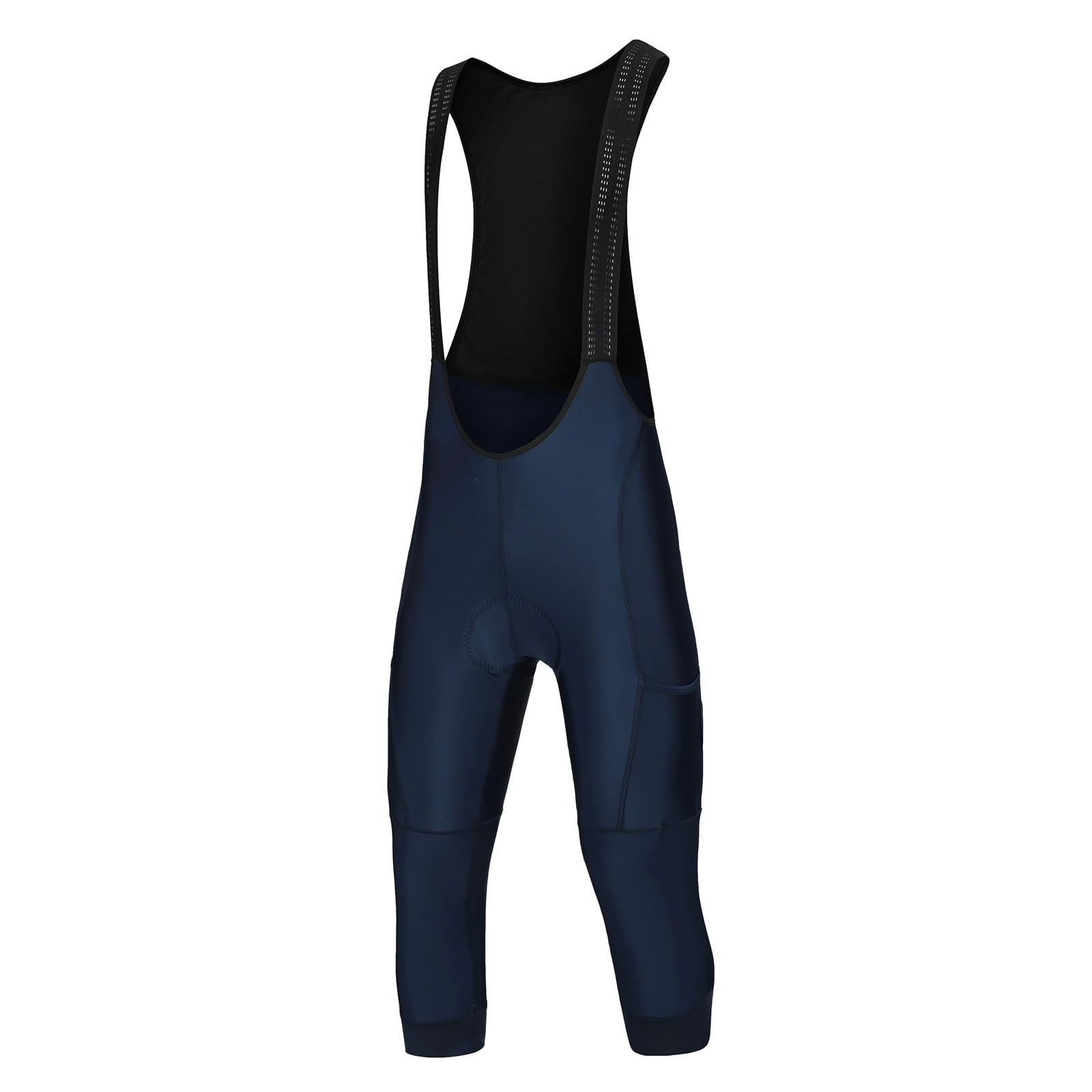Culotte con Tirantes para Ciclismo Hombres 2 Bolsillos 3/4 Ciclismo Bib Shorts Verano Primavera Otoño Pantalones de Bicicleta Ropa de Bicicleta Pantalones para Ciclistas(Blue,L)