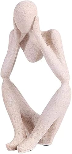 Asng Estatua de escultura abstracta de resina de piedra arenisca coleccionable, estantería de oficina en casa, decoración de escritorio (piedra