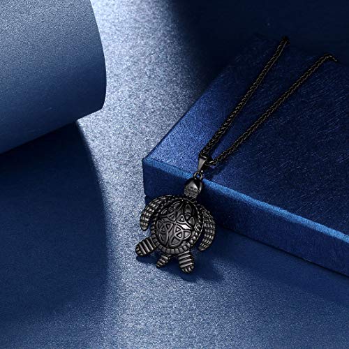 beautlace Turtle Necklaces/Rings Celtic Knot Pendant Silver/18K Gold/Black Gun Plated Animals Necklace Jewelry Gifts for Men and Women4