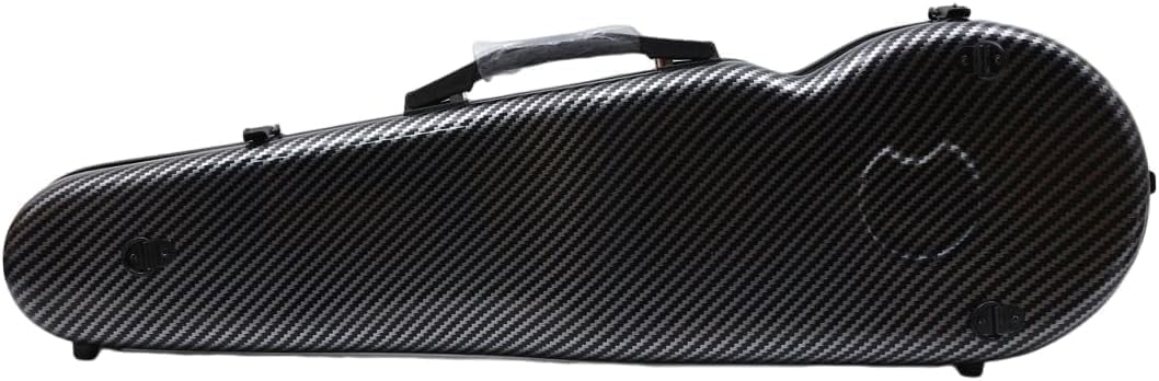 4/4 Violin Case hard shell Fiberglass Triangular Shape with Soft thick padding durable handle Light Strong (black)