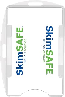 RFID Blocking ID Badge Holder (Holds 2 Cards) - SkimSAFE - Dual Sided Shield Blocks 13.56MHz Radio Signal - Specialist ID (Frosted Clear)