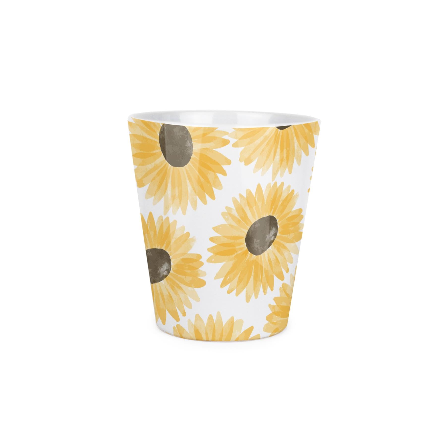 Purely Home Painted Sunflowers Plant Pot - Small Ceramic Indoor Plant Pot with Drainage Hole - Homeware Gift 9cm Diameter Flower Pot
