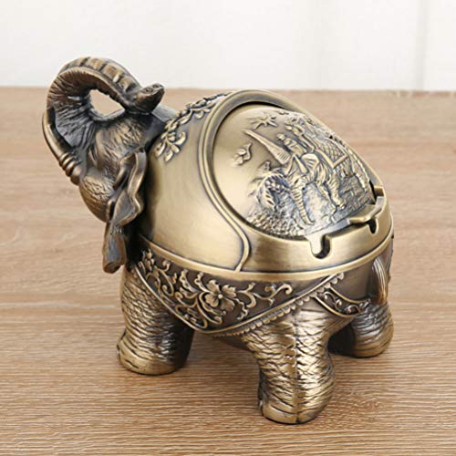 Cinzeiro de Elefante BESPORTBLE com Tampa À Prova de Vento Cinzeiro Cinza fumante Presente Elegante