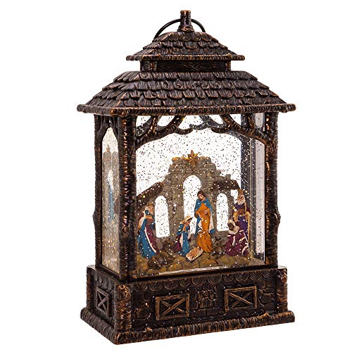 Kurt S. Adler Kurt Adler 11-Inch Battery-Operated LED Nativity Scene Water Lantern, Multi
