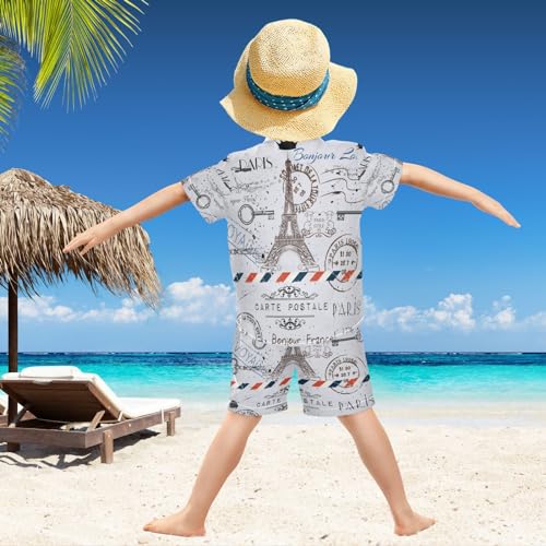 Image of visesunny Little Boys Short Sleeve T-Shirt Beach Shirts for kids children Casual Shorts Set Summer Clothes Outfits