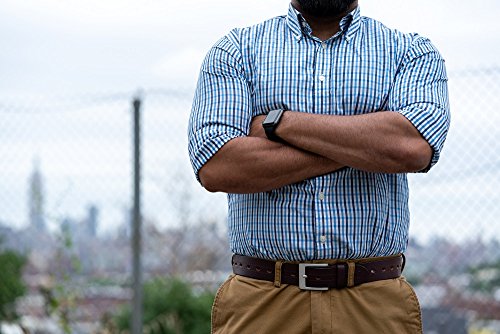 Smith's Archive Men’s Genuine Leather Belt, Sturdy Metal Buckle,Many Holes3