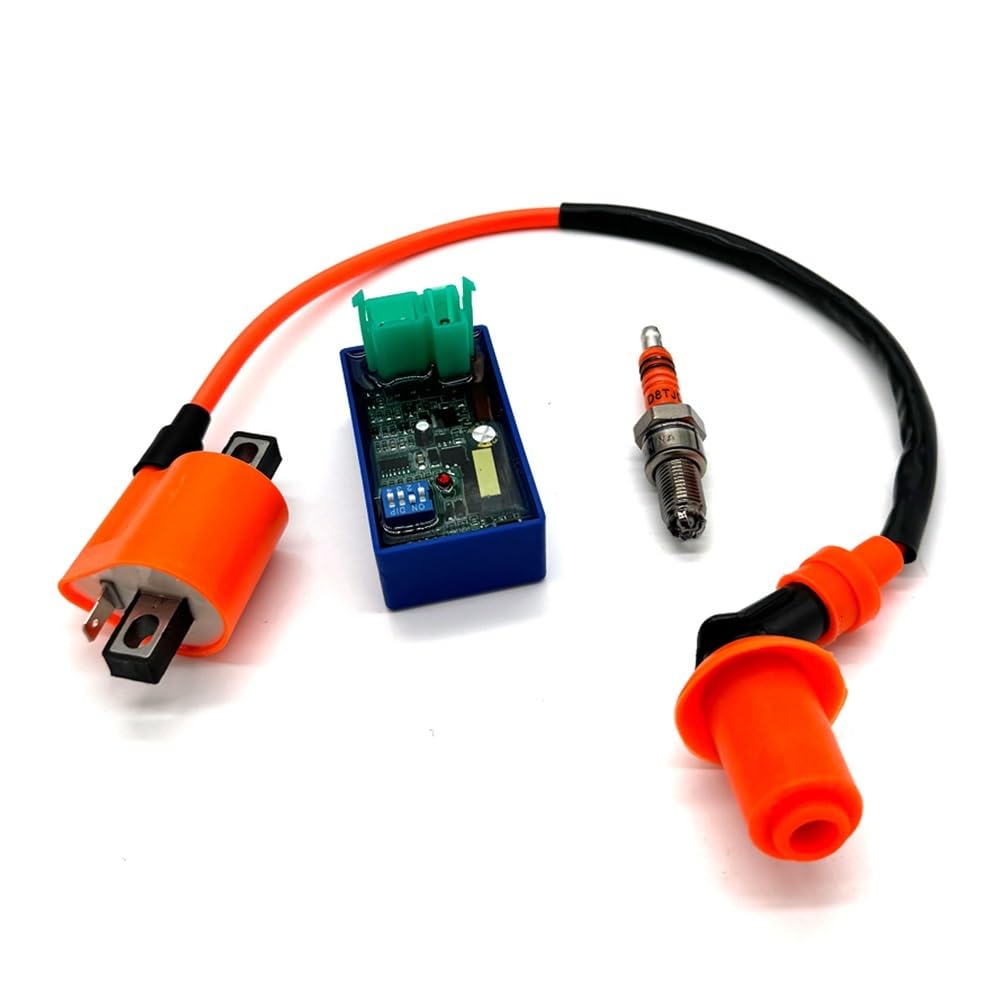 Racing DC 6PIN límite de Velocidad Interruptor Dip Bobina de Encendido D8TJC Kit de bujías Compatible con ATV CG125 CG150 CG200 Dirt Pit Bike Scooter
