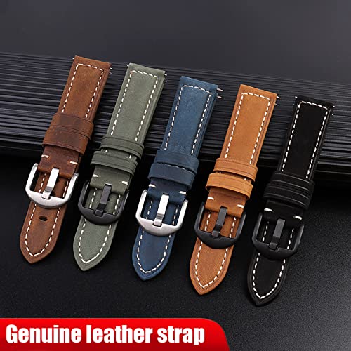 Stanchev Bands for Moonswatch Watch,Leather Band Compatible with Omega X Swatch Moonswatch Speedmaster/Rolex/SEIKO 20mm watch,Omega X Swatch Moonswatch Speedmaster Watch Replacement Band (Black)