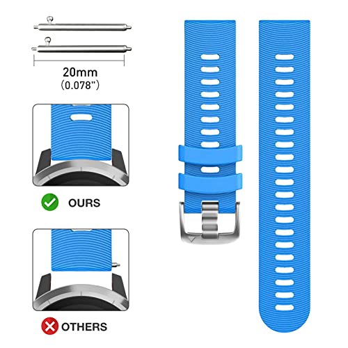 Strap for Garmin Forerunner 245/645 Music,20mm Width Starp for Garmin Vivoactive 3/Vivoactive 3 Music (Sky Blue) - Image 4