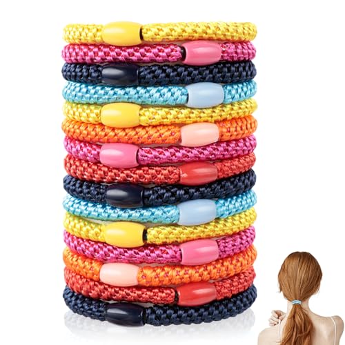 AiQInu 15 Piezas Goma De Pelo,5 mm En Espesor Coleteros EláSticos,Trenzadas Coleteros Elásticos Para Mujeres y Niñas