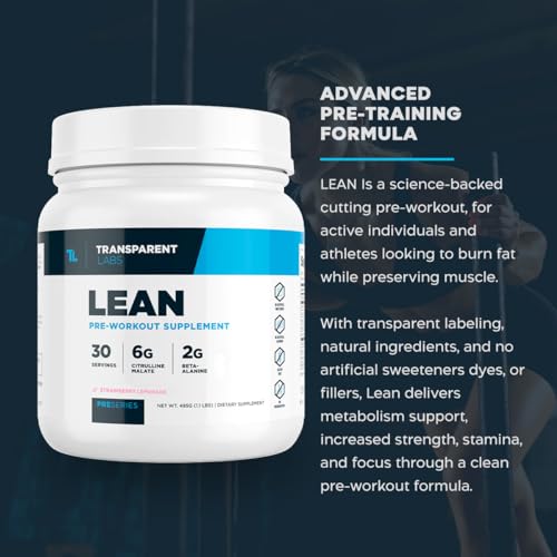 Image of Transparent Labs Lean Pre-Workout - Body Recomposition Pre Workout for Men and Women with Acetyl L-Carnitine, Beta Alanine Powder, & PurCaf Organic Caffeine Powder - 30 Servings, Orange