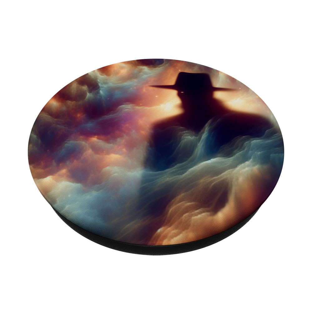 The Hat Man Shadow Person Nightmare Paranormal Horror Print PopSockets Swappable PopGrip, Black - Image 2