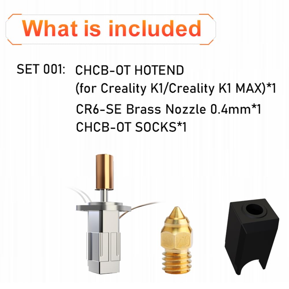 Hotend per stampante 3D con elemento riscaldante, termistore NTC, compatibile con ugelli Swiss MK8 Series/CR6-SE/ZS MK8, K1/K1 MAX/CR-M4 o stampanti con estrusore Sprite, include ugello in ottone e