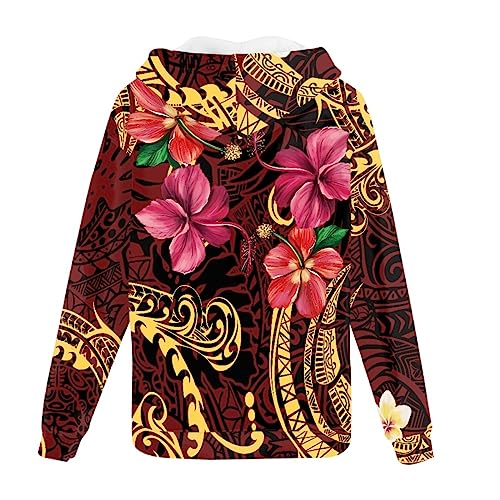 GLUDEAR Men's Polynesian Traditional Tribal Print Zipper Hoodie Long Sleeves Sweatshirt Hoodies2