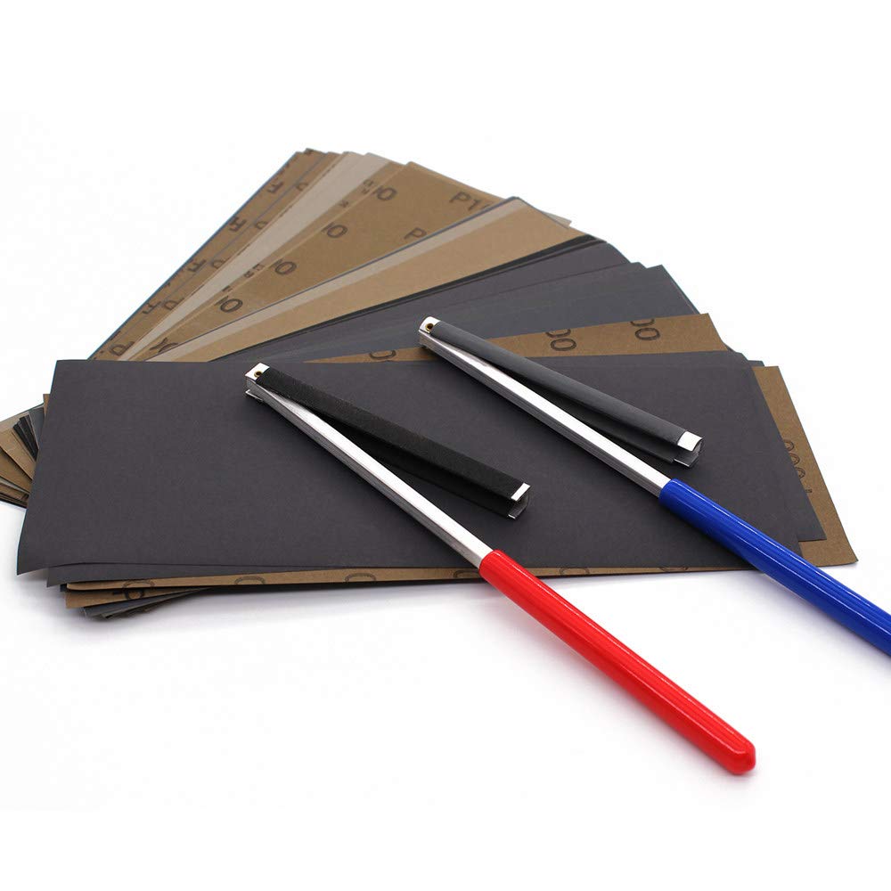9x3.6 pouces papier abrasif étanche sec et humide 320 à 10000 support de papier abrasif à grains assortis pour bois bijoux en plastique polissage des métaux