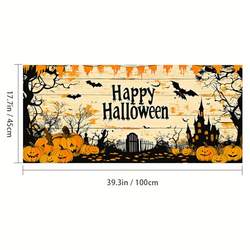 Vinilo decorativo Halloween Calabaza y Murciélago 39x17 in miniatura 3