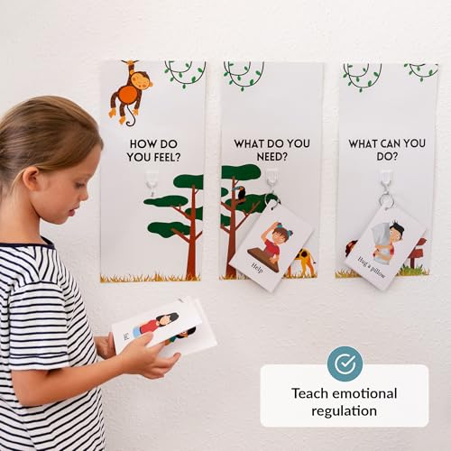 Calm Down Corner | Perfect for Classrooms | Sensory Calming Corner with Items for Kids | Calming Corner Kit with Posters, Solutions Wall, Sensory Toys, Fidget Tools | Therapy Calming Corner for Homes