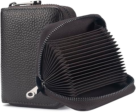 RFID-Schutz Kartenetui Aus Echtleder – Für Damen & Herren Mit 20 Kartenfächern & Rundum-Reißverschluss