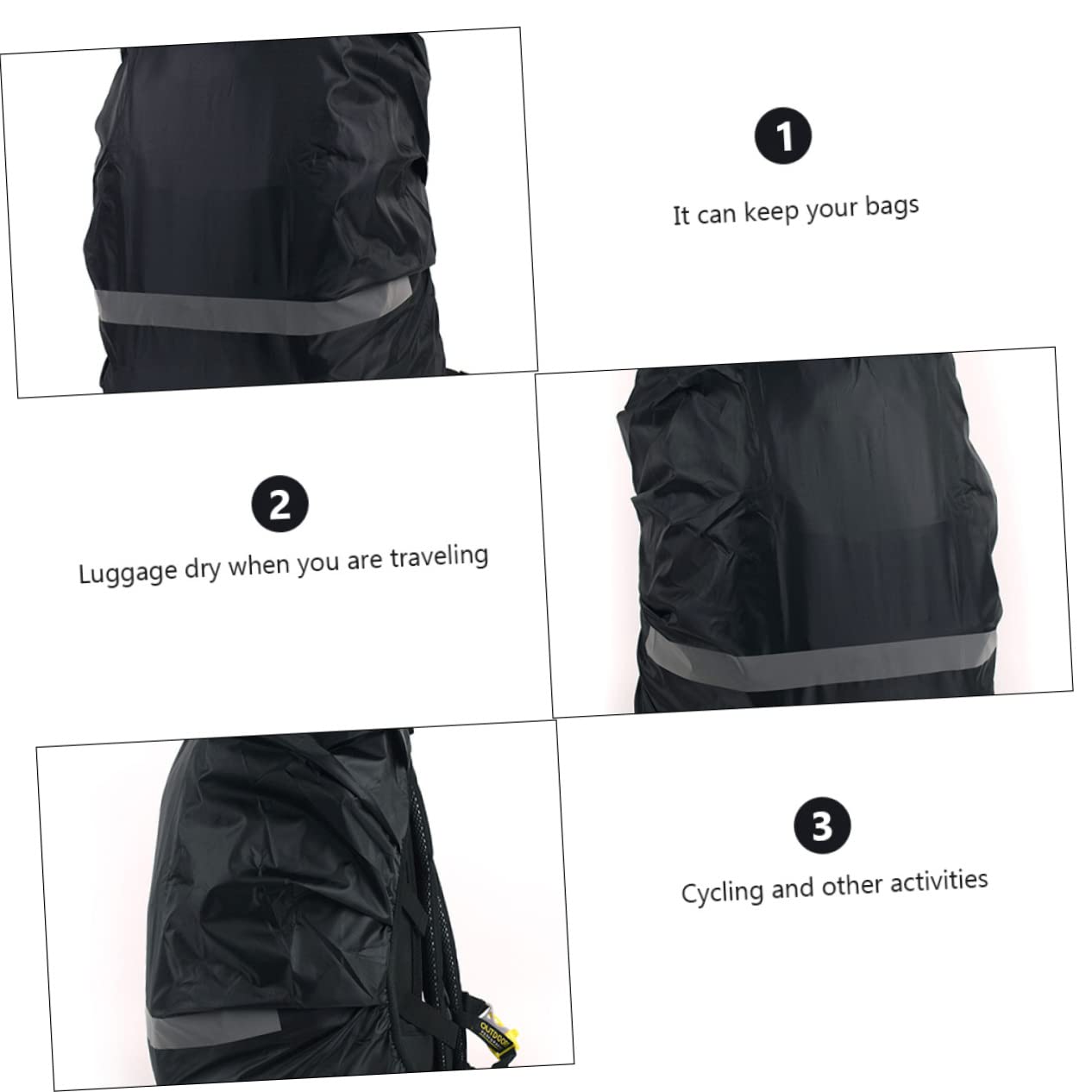 LIOOBO 2pcs Waterproof Rainproof Backpack Covers Hiking Camping Travel Cycling Hunting Climbing Reflective Strip