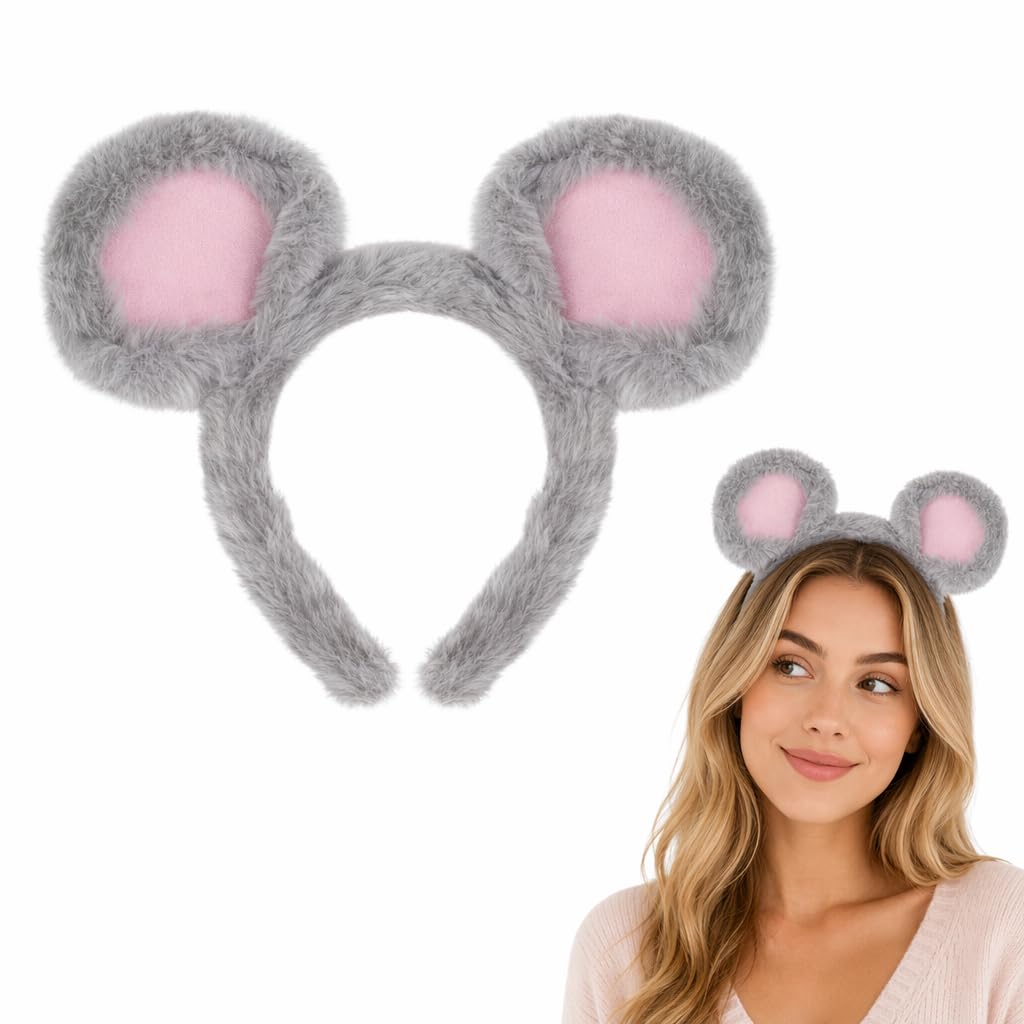 Eivxxky Mouse Ears Headband, Rat Costume Accessory For Cosplay And Parties