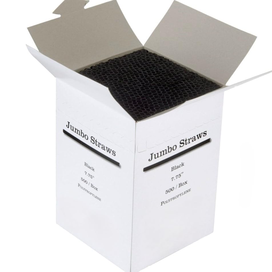 Pitillos desechables negros 7 3/4 pulg diam 1/4 pulg caja 500 miniatura 4