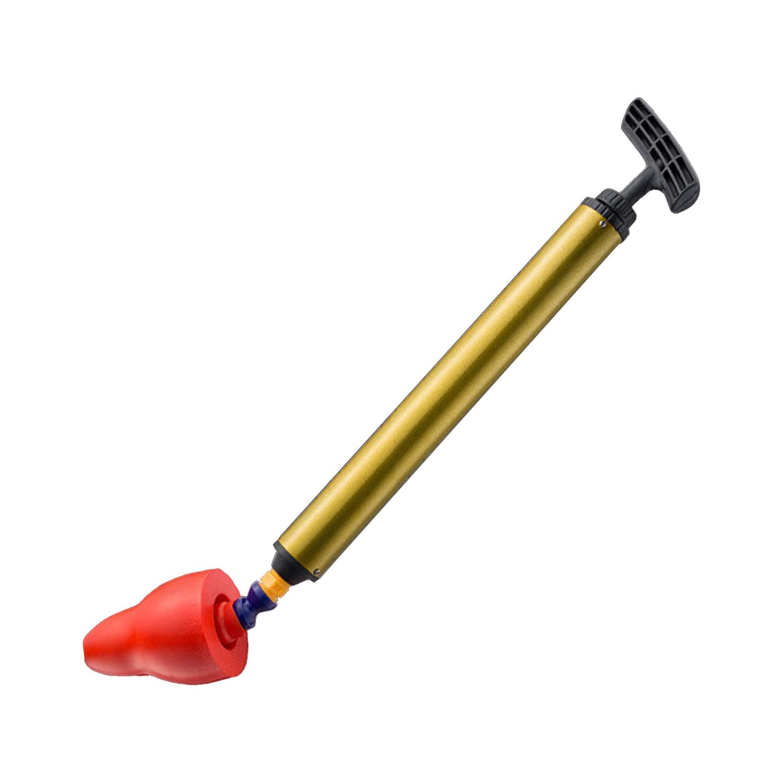 B Baosity Déboucheur de Toilettes, Nettoyeur de Canalisations Haute Pression, Déboucheur de Canalisations, Pompe Manuelle En Acier Inoxydable, Déboucheur pour S, Rouge
