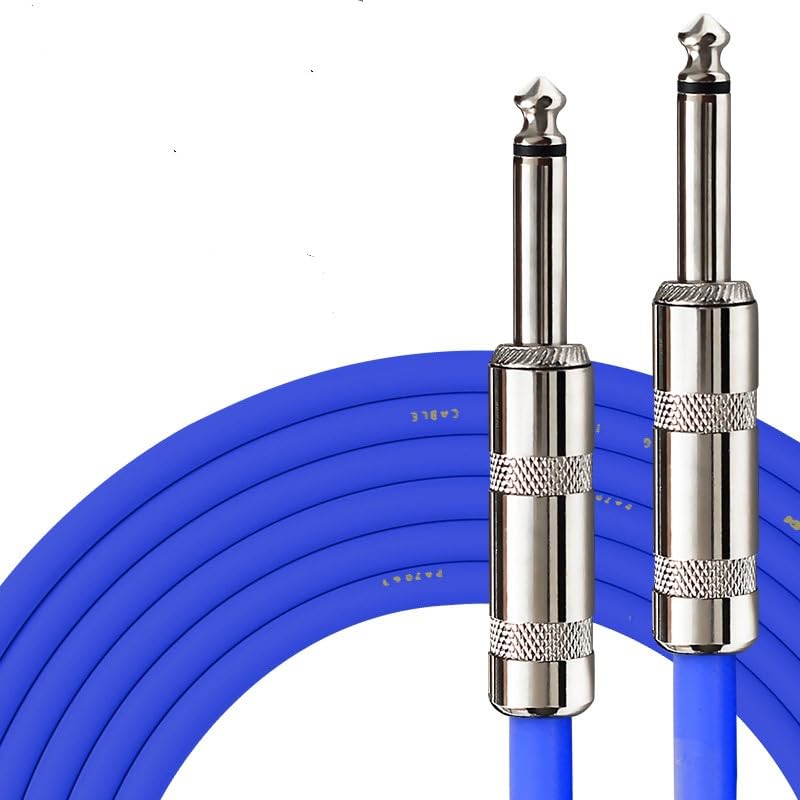 3/6 Meter Guitar Audio Cables Anti-Noise Line 6.35mm Male to Male Colorful Line Pedal Guitar Bass Universal Cable,3Meter,Blue