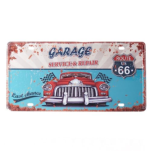 Image of Garage Service and Repairs Multipurpose Metal Signs - License Wall Plate, Decorative Car Tag - Ideal for Cafe, Restaurant, Shop, Home, Hotel, Club, Office, Living Area - Design Plaque