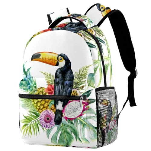 Sac à dos d'école confortable anti-fatigue motif tropical coloré 40cm