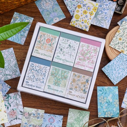 Image of 12 Sets 600 Sheets Vintage Floral Stickers, Aesthetic Sticker Book for Journaling, Different Flower Themes Scrapbook Supplies Ideal DIY Decorative Gifts for Women Girls Adults Teens Junk Journal