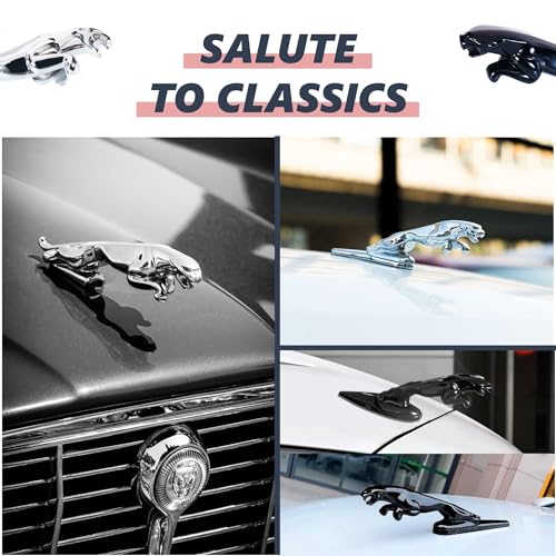 Image of Hood Emblem - Compatible with XE, XF, XJ JG Accessories- 3D Classical Design - Hood Emblem in Chrome /Black Finish(Black)