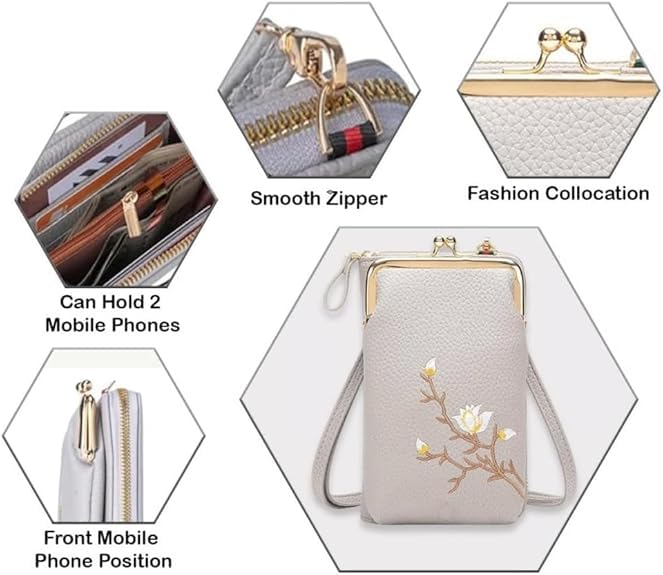 Women Sling Cross-Body Wallet with Mobile Cell Phone Holder, Crossbody Phone Purses for Women, Mini Cross Body Bag4