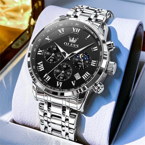 OLEVS Watch Men, Classic Men's Dress Watches Waterproof Stainless Steel Watch for Men Easy to Read Casual Large Face Relojes para Hombres Men's Analog Wristwatches Mens Luxury Watches4