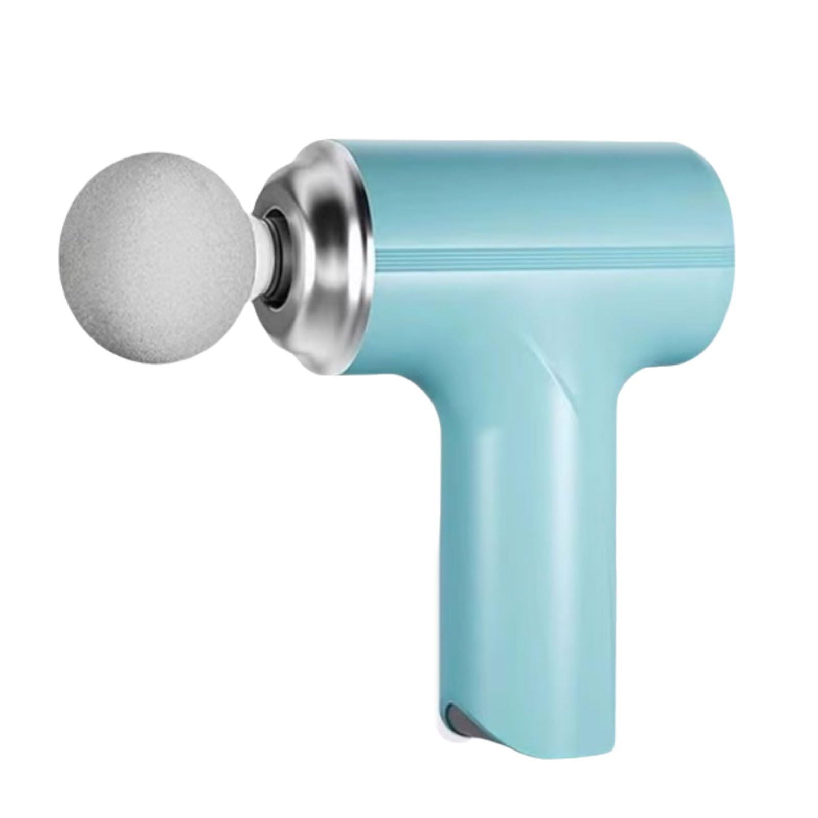 Muto Pistola for massaggi in plastica con 4 testine massaggianti, massaggiatore a percussione compatto, massaggiatore muscolare elettrico a percussione portatile compatto(Blauw)