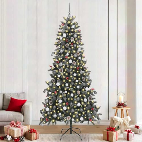 Árbol de Navidad artificial verde de 240 cm con estructura estable de acero 2