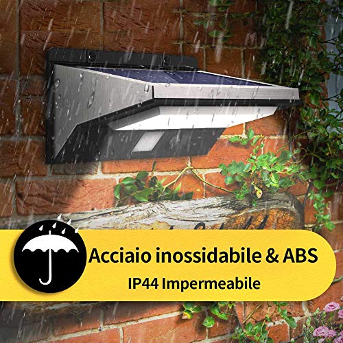 OUSFOT Luce Solare LED Esterno con Sensore di