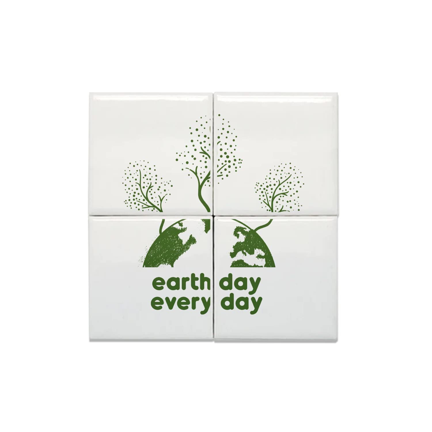 Carreaux Céramique Décoratifs Terre Environnement | Déco Murale Écologie 15x15