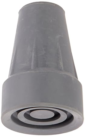 Sammons Preston Latex Free Crutch Tips (Sold in Pairs),Crutch and Walker Accessories, Replacement Crutch Tips for Crutches, Walkers and Canes, Flat Base, Gray Crutch Tips, Non-Latex
