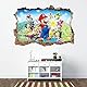 Grenric 3D Mario Bros Tapete, Wandaufkleber für Kinderzimmer, Kinderzimmer, Wanddekoration, Cartoon-Poster, Dekoration