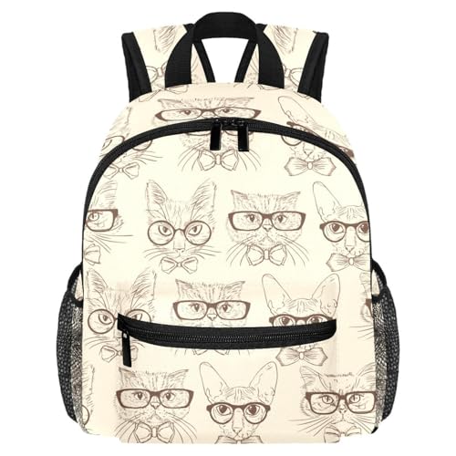 Sac à dos chaton hipster en verre léger multicolore pour voyage