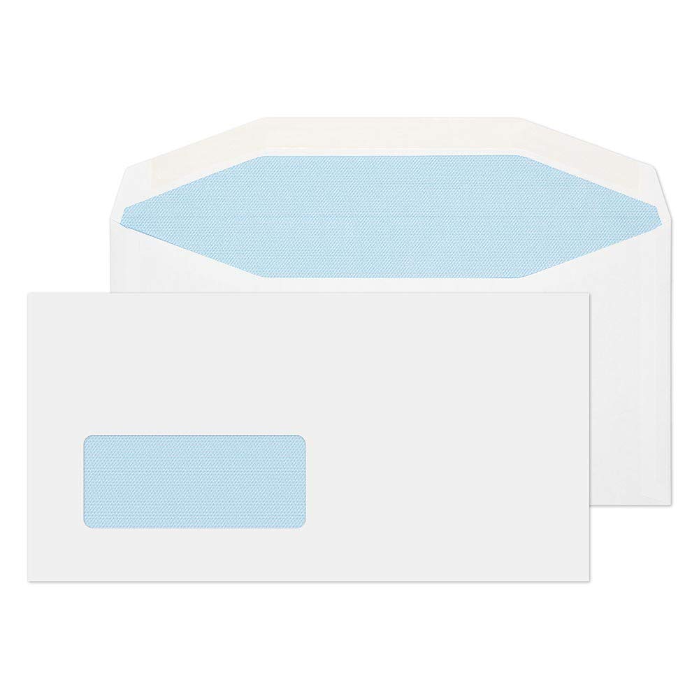 Blake Purely Everyday DL+ 121 x 235 mm 90 gsm Gummed Mailer Low Window Envelopes (7114SW) White - Pack of 1000