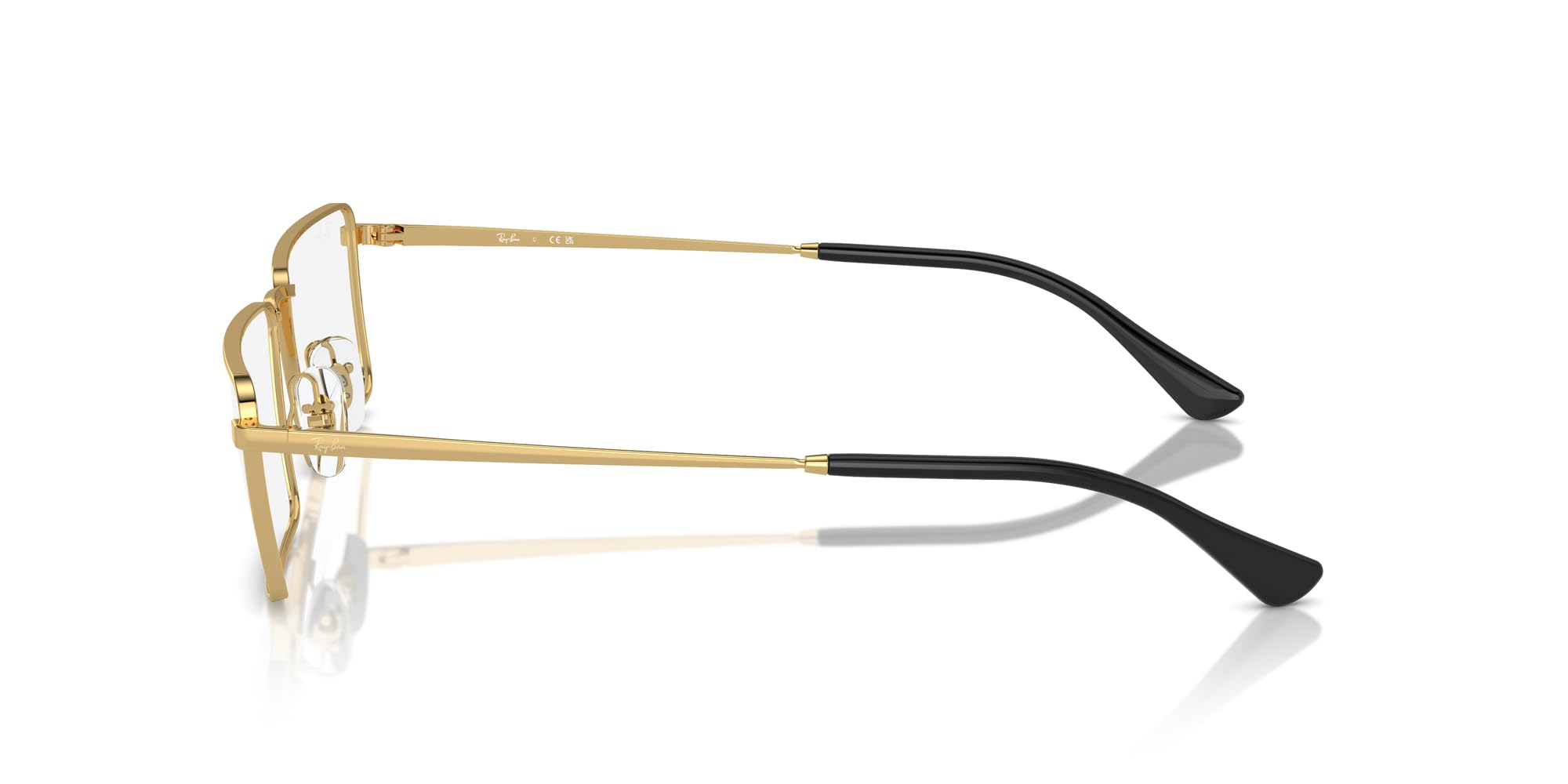 Ray-Ban Rx6541 Emy prostokątne oprawki na okulary na receptę, Obiektyw złoty/demo, 58 mm