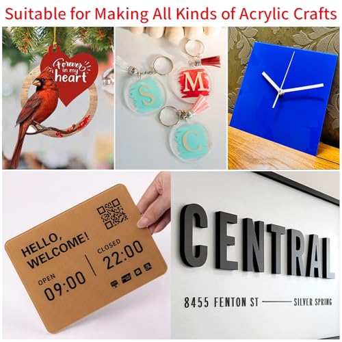 Gdhwxcl 1/8 Thick 12 x 12 inch Acrylic Sheets - 2 Pack Plexiglass Sheets for Creative DIY Projects Laser Cutting Engraving UV Printed Signs Crafts Badges (2, White, 12 x 12 inch) - Image 7