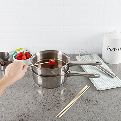 6 Cup Double Boiler Pot Set – 1.5 Quart Stainless-Steel Saucepan 2-in-1 with Vented Glass Lid – Kitchen Cookware with Measurements by Classic Cuisine - Thumbnail 2